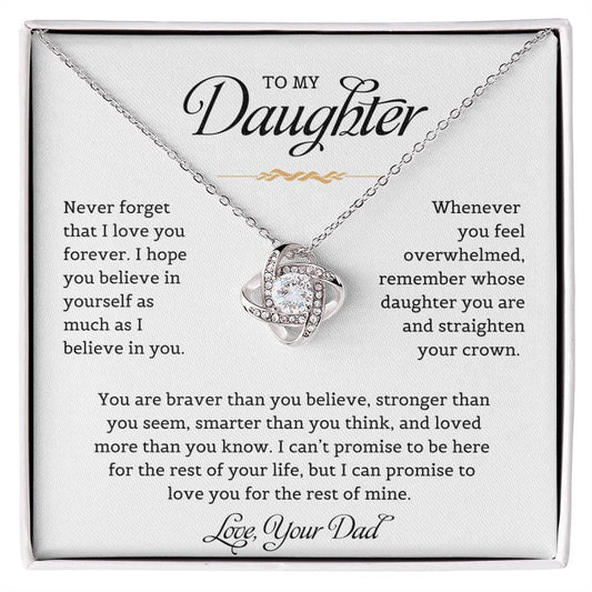 To My Daughter | Never Forget That I Love You - Love Knot Necklace